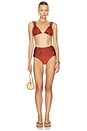 view 4 of 4 BAS DE MAILLOT DE BAIN TAILLE HAUTE ARI in Russet