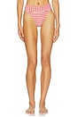 view 1 of 4 Chess Highwaist Bikni Bottom in Russet Stripes