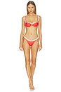 view 4 of 4 Angela Bikini Top in Red Polka