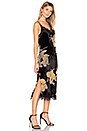 view 1 of 3 Burnout Velvet Midi Dress in Black & Yellow