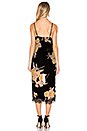 view 3 of 3 Burnout Velvet Midi Dress in Black & Yellow