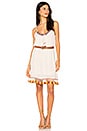 view 1 of 4 Tassel Trim Belted Shift Dress in Ivory & Rust