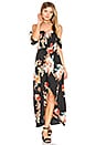 view 1 of 4 Large Floral Maxi Dress in Black & Coral