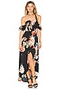view 4 of 4 Large Floral Maxi Dress in Black & Coral