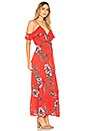 view 2 of 3 Shadow Floral Faux Wrap Dress in Red Peach