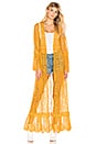 view 1 of 3 Lace Bell Sleeve Duster in Mustard