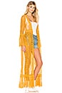view 2 of 3 Lace Bell Sleeve Duster in Mustard