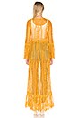 view 3 of 3 Lace Bell Sleeve Duster in Mustard