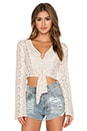 view 1 of 3 Tie Front Crop Top in Cream