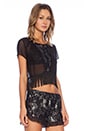 view 2 of 4 TOP À FRANGES in Black & Silver