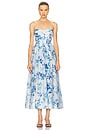 view 1 of 3 Lola Corset Midi Dress in Blue Floral