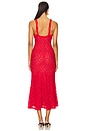 view 3 of 4 Alegra Stretch Lace Midi Dress in Fire Red