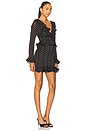 view 2 of 3 VESTIDO MINI COM BABADOS E ESTAMPA DE BOLINHAS in Black Spot