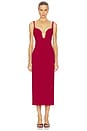 view 1 of 4 VESTIDO MIDI BROOKLYN in Burgundy