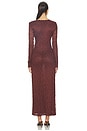 view 3 of 4 Zenia Long Sleeve Midi Dress in Chocolate