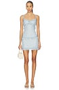 view 1 of 4 Elina Fringe Boucle Mini Dress in Blue Boucle