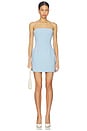 view 1 of 3 Karoline Hourglass Mini Dress in Soft Blue