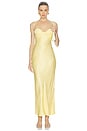 view 1 of 3 Devin Satin Maxi Dress in Lemon Yellow