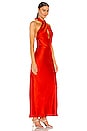 view 2 of 3 Claudia Bias Cut Dress in Lipstick Red