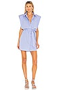 view 1 of 4 Stripe Shoulder Pad Shirt Dress in Blue Stripe