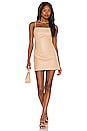 view 1 of 3 Anabelle Faux Leather Dress in Beige