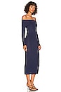 view 2 of 3 Off Shoulder Knit Midi Dress in Navy