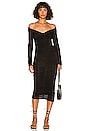 view 1 of 3 Ruched Detail Midi Dress in Black