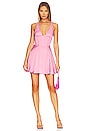 view 1 of 3 Anika Corset Satin Dress in Petal Pink