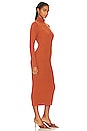 view 2 of 4 Asymmetric Sleeve Knit Dress in Toffee