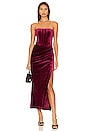 view 1 of 3 Everlasting Velour Midi Dress in Burgundy