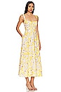 view 2 of 3 ROBE MI-LONGUE LILAH CORSET in Yellow Floral