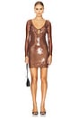 view 1 of 4 Verona Sequin Mini Dress in Chocolate