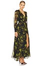 view 2 of 3 Lucianna Maxi Wrap Dress in Green Flo