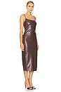 view 2 of 3 Helena Faux Leather Dress in Chocolate