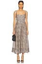 view 1 of 4 Lilah Corset Midi Dress in Brown Leopard