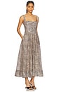 view 2 of 4 Lilah Corset Midi Dress in Brown Leopard