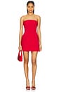 view 1 of 3 ROBE COURTE KAROLINE HOURGLASS in Deep Red