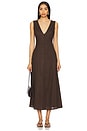 view 1 of 3 Cordelia Linen Midi Dress in Chocolate