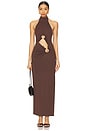 view 2 of 4 Neve Collar Maxi Dress in Chocolate