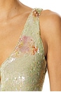 view 4 of 4 SEQUIN ROBE MI-LONGUE ELODA in Green Floral