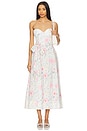 view 1 of 3 Floral Printed Tie Midi Dress in Summer White Floral
