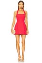 view 1 of 3 Nevelle Hourglass Halter Dress in Flame Red