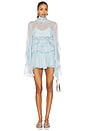 view 1 of 4 ROBE MINI VOLANTÉE ANYSSA in Soft Blue