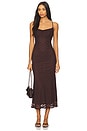 view 1 of 3 Adoni Mesh Midi Dress in Dark Chocolate
