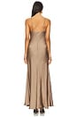 view 3 of 3 VESTIDO MAXI COM GOLA REDONDA MONROE in Toffee