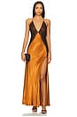 view 1 of 3 Estrella Halter Maxi Dress in Toffee
