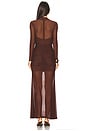 view 3 of 3 VESTIDO LONGO DE MALHA TRANSPASSADO VERIA in Chocolate