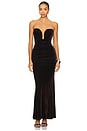 view 1 of 3 Elvira Velvet Maxi Dress in Chocolate