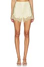 view 1 of 6 Silvio Satin Lace Trim Short in Buttercup