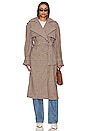 view 2 of 6 Oversized Check Trench in Burgundy Check